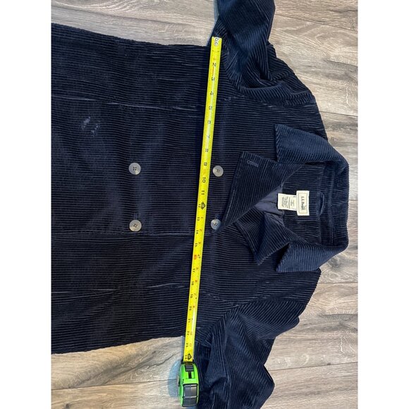 L.L.Bean Womens Double-Breasted Corduroy Jacket Large Navy Blue - Picture 5 of 8